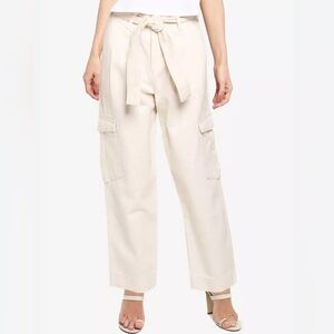 ARITZIA Wilfred Free Cotton Line  Blend Ivory Cargo Trousers Size 4